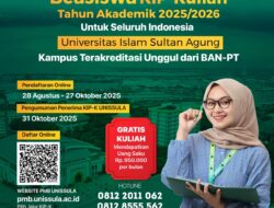 Unissula Masih Buka Beasiswa KIP-K Sampai 27 Oktober 2025